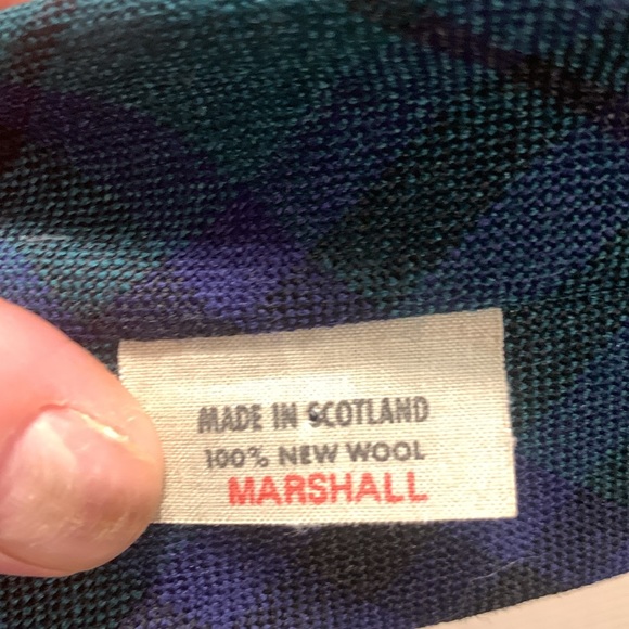 SCOTLAND WOVEN WOOL NECKTIE TARTAN CLAN MARSHALL PLAID VIBTAGE - Picture 7 of 13